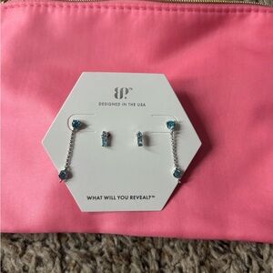 Sleek Blue and Silver Minimalist Earrings